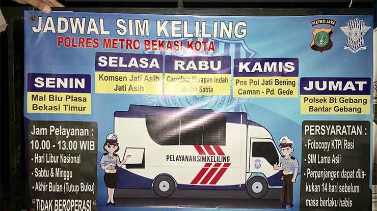 Jadwal SIM Keliling Kota Bekasi