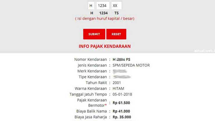 Cek STNK Online Jawa Tengah