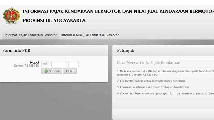 Cek STNK Online Yogyakarta